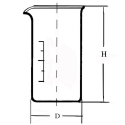 стакан высокий В-1-150 ТС  с делением с носиком