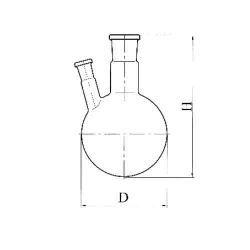 колба круглодонная с 2-мя горловинами под углом КГУ-2-1-1000-29-14, термостойкое стекло